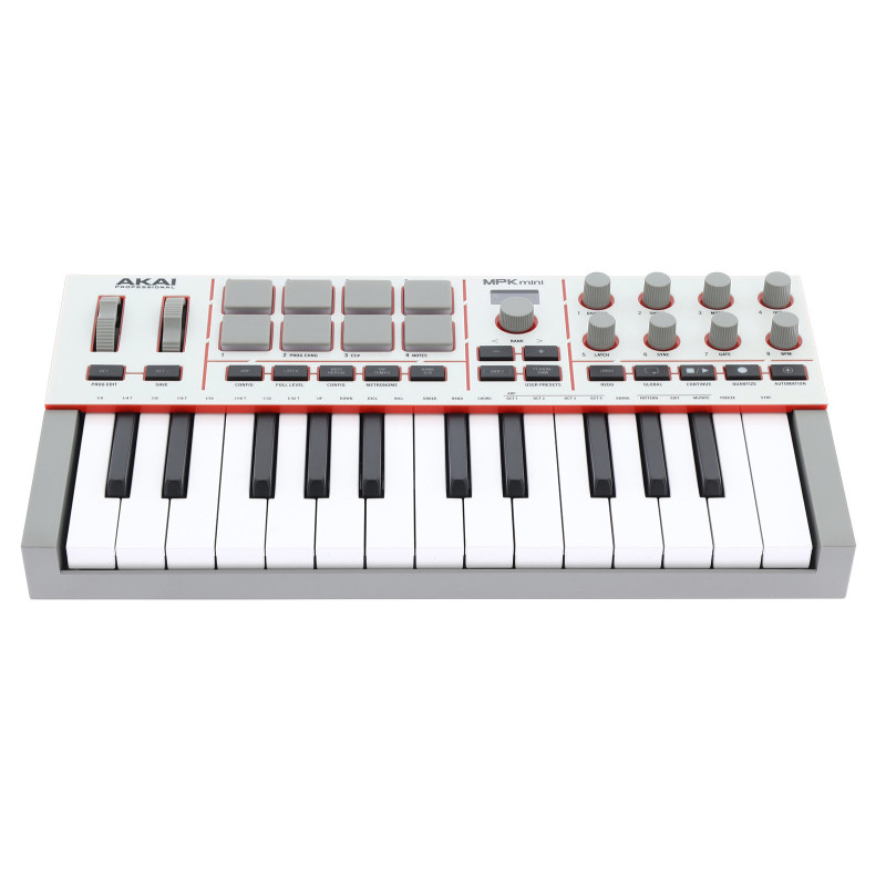AKAI MPK MINI4-W clavier maître compact 25 touches 8 pads 8 encodeurs gris