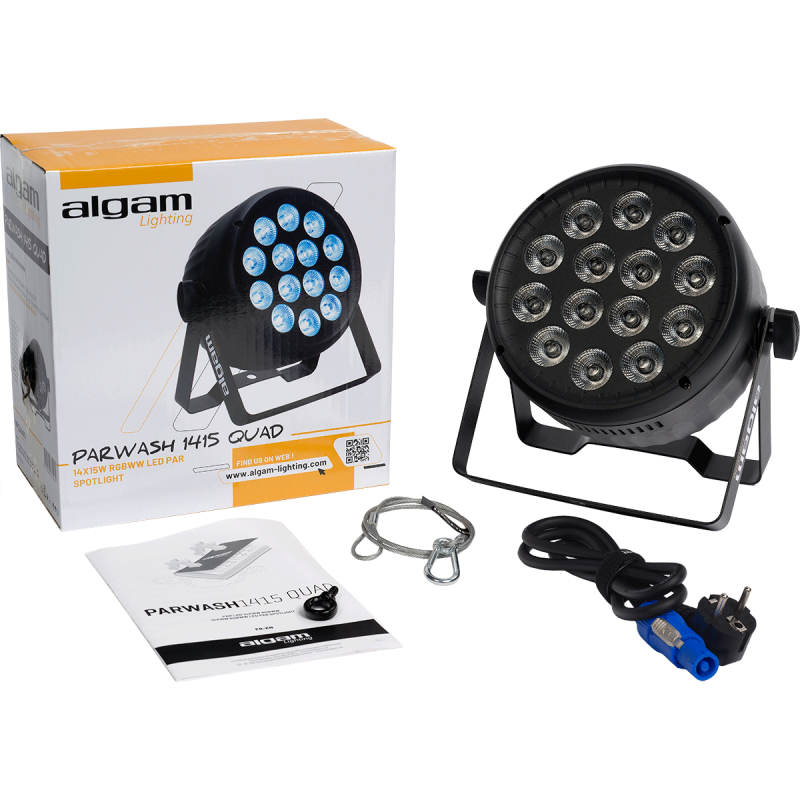 ALGAM LIGHTING PARWASH1415-QUAD par wash 14x 15w rgbww 4-en-1 optique 35°