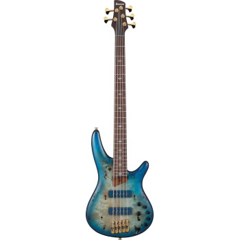 IBANEZ SR6605GFB Ghost Fleet Blue Burst basse electrique 5 cordes avec valise