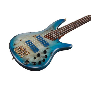 IBANEZ SR6605GFB Ghost Fleet Blue Burst basse electrique 5 cordes avec valise