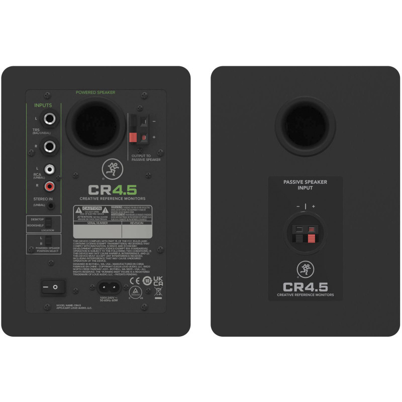 MACKIE CR45BT enceintes actives 4,5" bluetooth avec contrôle de tonalité (la paire)