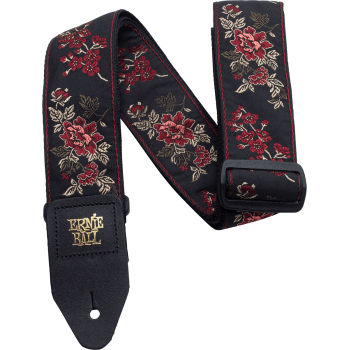 ERNIE BALL 4142 sangle jacquard red rose