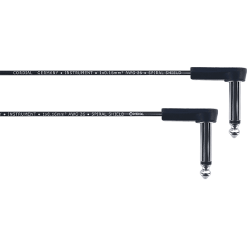 CORDIAL EI0.3RR câble patch plat guitare jack coudés 30 cm