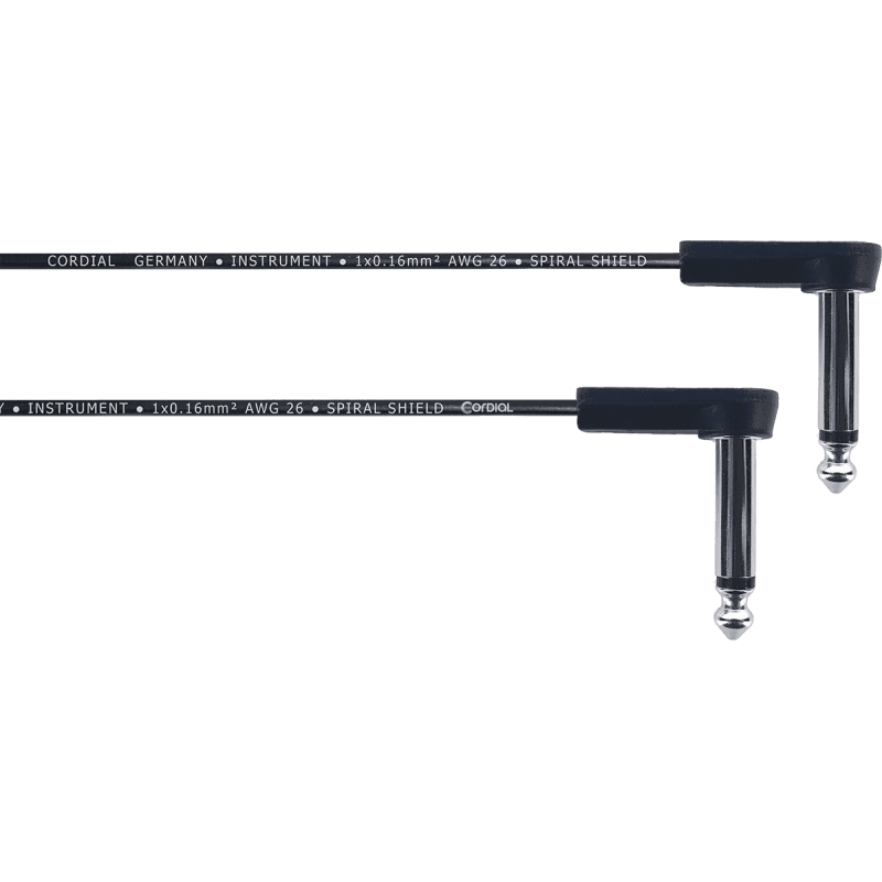 CORDIAL EI0.3RR câble patch plat guitare jack coudés 30 cm