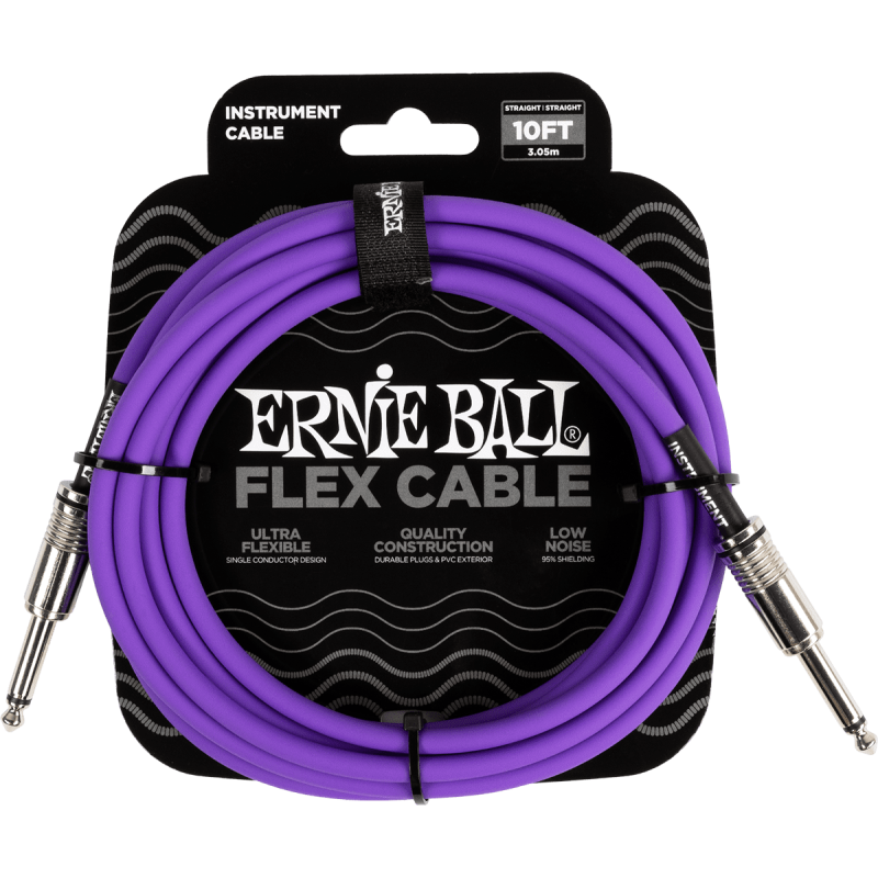 ERNIE BALL 6415 câbles instrument flex jack/jack 3m violet