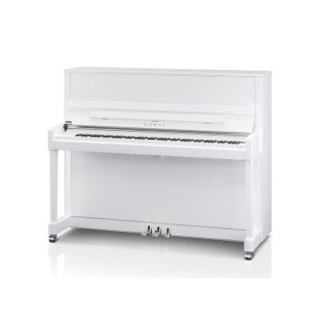 KAWAI K 200 Blanc laque accastillage silver (Chrome) piano acoustique - Mecanique Millenium III - Ralentisseur