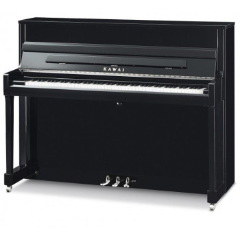 KAWAI K 200 Noir laque accastillage silver (Chrome) piano acoustique - Mecanique Millenium III - Ralentisseur