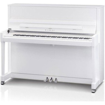 KAWAI K 300 Blanc brillant accastillage silver (Chrome) - 122cm - Mecanique Millenium III - Ralentisseur