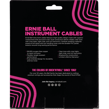 ERNIE BALL 6044 cables instrument torsades jack/jack 9m noir