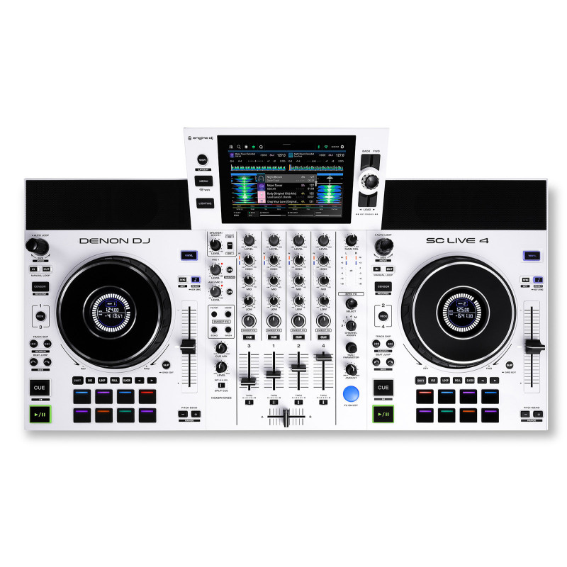 DENON DJ SCLIVE4-WH système dj autonome 4 voies avec écran tactile 7" blanc