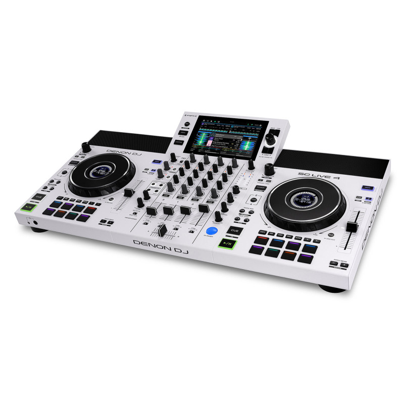DENON DJ SCLIVE4-WH système dj autonome 4 voies avec écran tactile 7" blanc