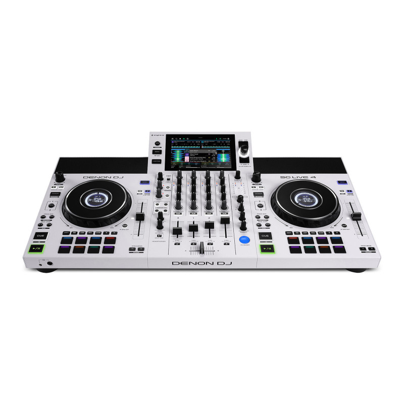 DENON DJ SCLIVE4-WH système dj autonome 4 voies avec écran tactile 7" blanc