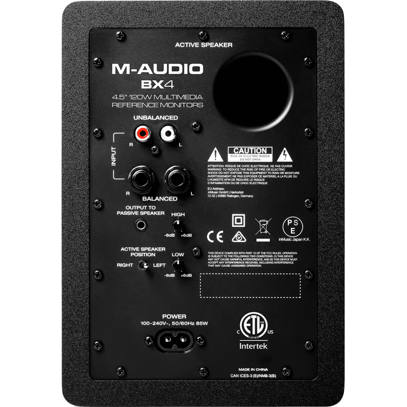 M-AUDIO BX4D3 enceintes actives 2 voies 4,5" 120w (paire)