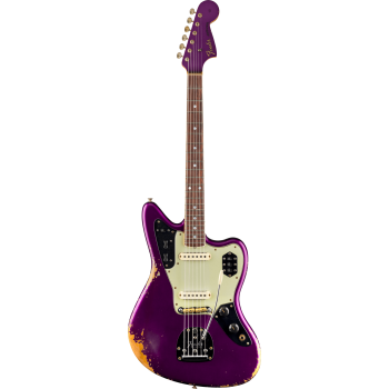 FENDER CUSTOM SHOP 1965 Jaguar Heavy Relic touche palissandre Faded Purple Metallic