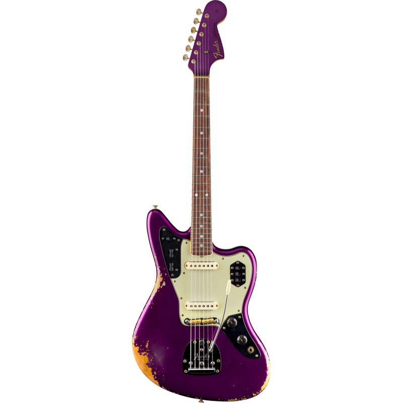 FENDER CUSTOM SHOP 1965 Jaguar Heavy Relic touche palissandre Faded Purple Metallic