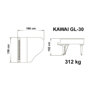 Kawai GL30 ATX4 Blanc laque  166cm  Systeme Silencieux ATX4