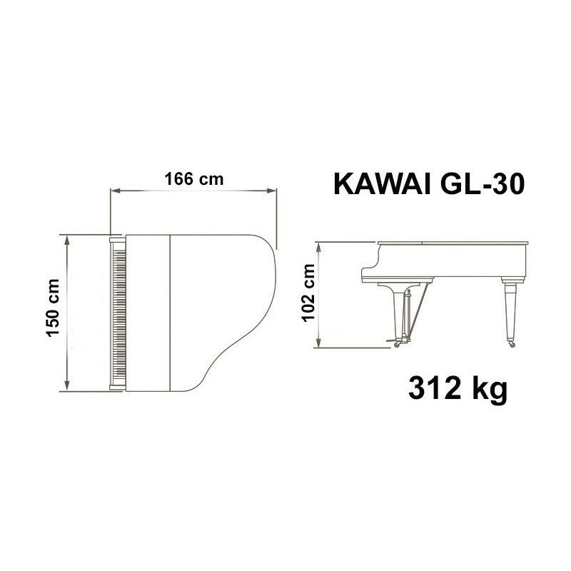 Kawai GL30 ATX4 Blanc laque  166cm  Systeme Silencieux ATX4