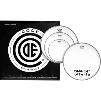 CODE DRUMHEADS TPDNACTDF tom pack dna coated fusion + cc 14" dna coated