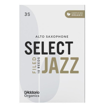 D'ADDARIO-RICO RICO Select Jazz Alto Sax Reeds Filed Strength 3 Strength Soft 10-pack