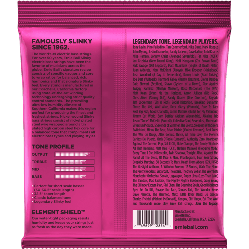 ERNIE BALL 2854 slinky nickel wound super slinky short scale 40-100