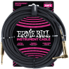ERNIE BALL 6081 cables instrument gaine tissée jack/jack coudé 3m noir