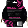 ERNIE BALL 6081 cables instrument gaine tissée jack/jack coudé 3m noir