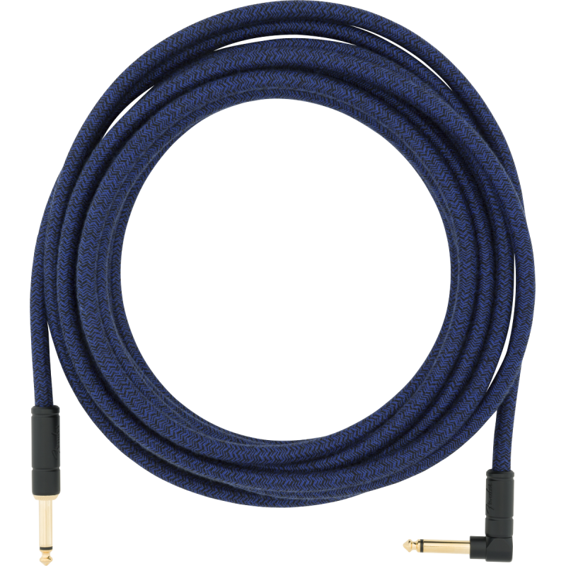 FENDER Festival Instrument Cable Straight/Angle 18.6' Pure Hemp Blue Dream