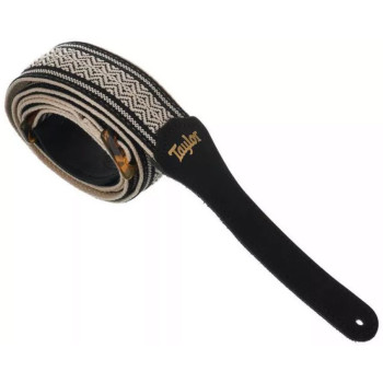 TAYLOR Academy Strap Wht/Blk Jacquard Cotton 2"