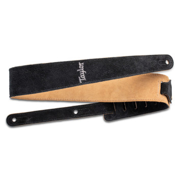 TAYLOR Strap Embroidered Suede Black 2.5"