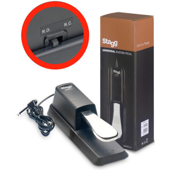 STAGG SUSPED 10 pédale de sustain universelle pour piano ou clavier électronique avec inverseur de polarité