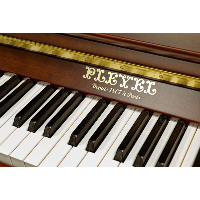 PLEYEL PIANO DROIT P124 ART NOUVEAU ACAJOU SATINÉ